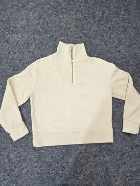 Athleta Half-Zip Funnel Neck Sweatshirt Sage Green Womens XS